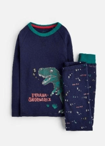 Z_ODRSNOOZE-FNVZREX Navy pajama with dinosaur image  97% cotton 3% elastane 1 through 12